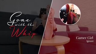 Slutty Gamer babe neglects devoted Foot Worshipper during intense POV fucking session