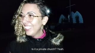 Couple urinating and fucking publicly near the church