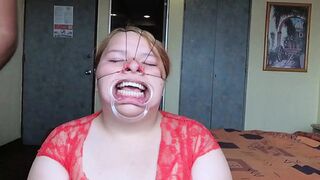 Cum in Bondage and Squeeze Her Face with Juices Overwhelmed