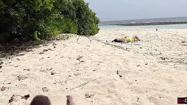Pervert jerks off busty MILF and girlfriend &mdash;  cumming on their faces while they sunbathe