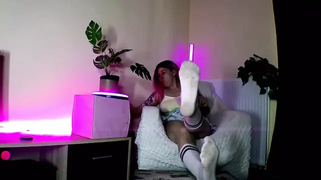 Lady Angela in Tight White Stockings