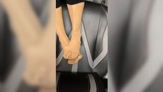 Tiny Stocked Feet with Long Toes Beg for Thrust