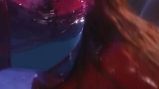 Redhead dominates bound submissive in tight control scene