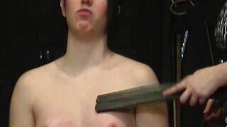 Bound and gagged brunette wants to stimulate with hot wax