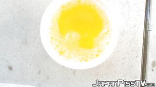 Kinky chick from Japan keeps track of how much she can pee