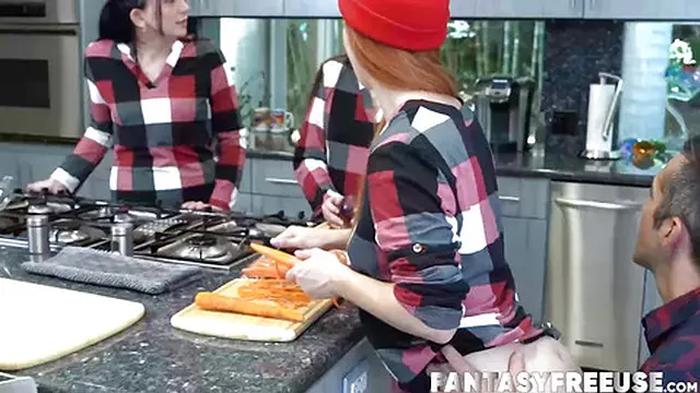 Teen Serena Hill brings her best friend Violet Spice to meet her kinky step family