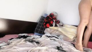 Showing my panties collection  Latin pussy hair, big tits, big ass