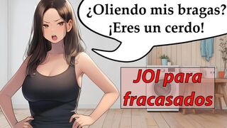 JOl for failures. You're the janitor and you're caught smelling panties. Spanish voice.