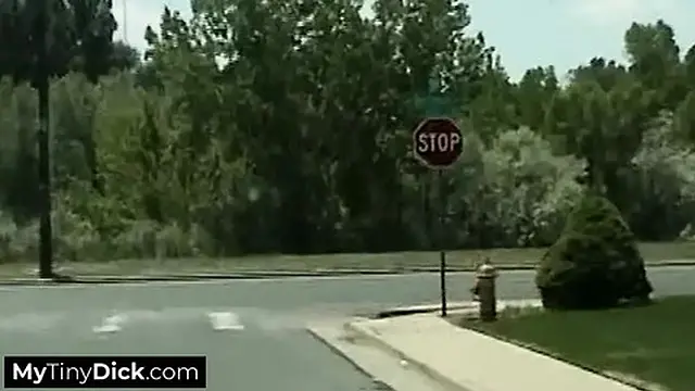 As soon as they hit the road &mdash;  she began licking his tiny dick🌭