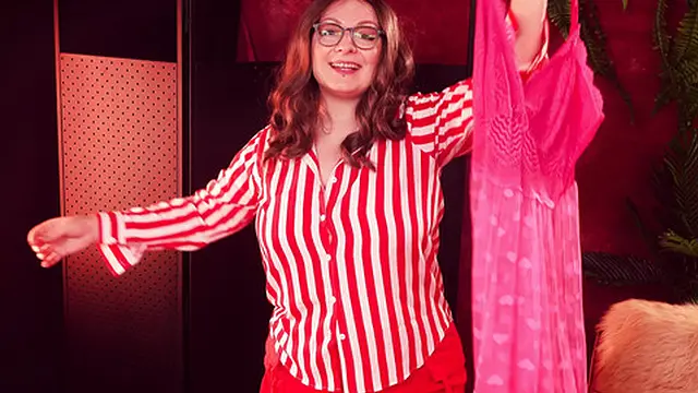 Transparent Lace Dress Try-On