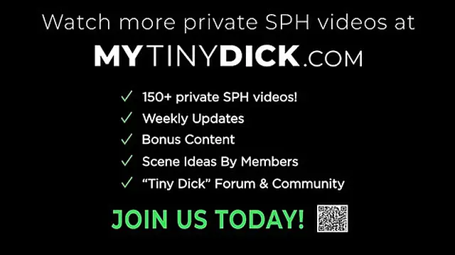 Sexy mistress measured his tiny dick, finding it even smaller