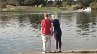 Blonde fetish girl screwed by two guys