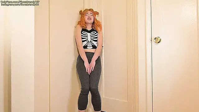 He locked me outside the toilet, so I pissed myself! Full bladder desperation with Dirty talk pee roleplay from amateur Fiona