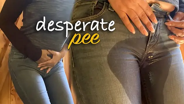 Jazmin loses control &mdash;  leaks in her pants! Urgent pee moment!